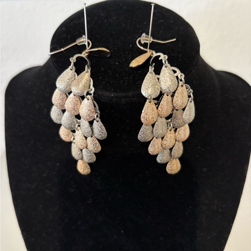 Elegant Silver and Gold Teardrop custom Earrings